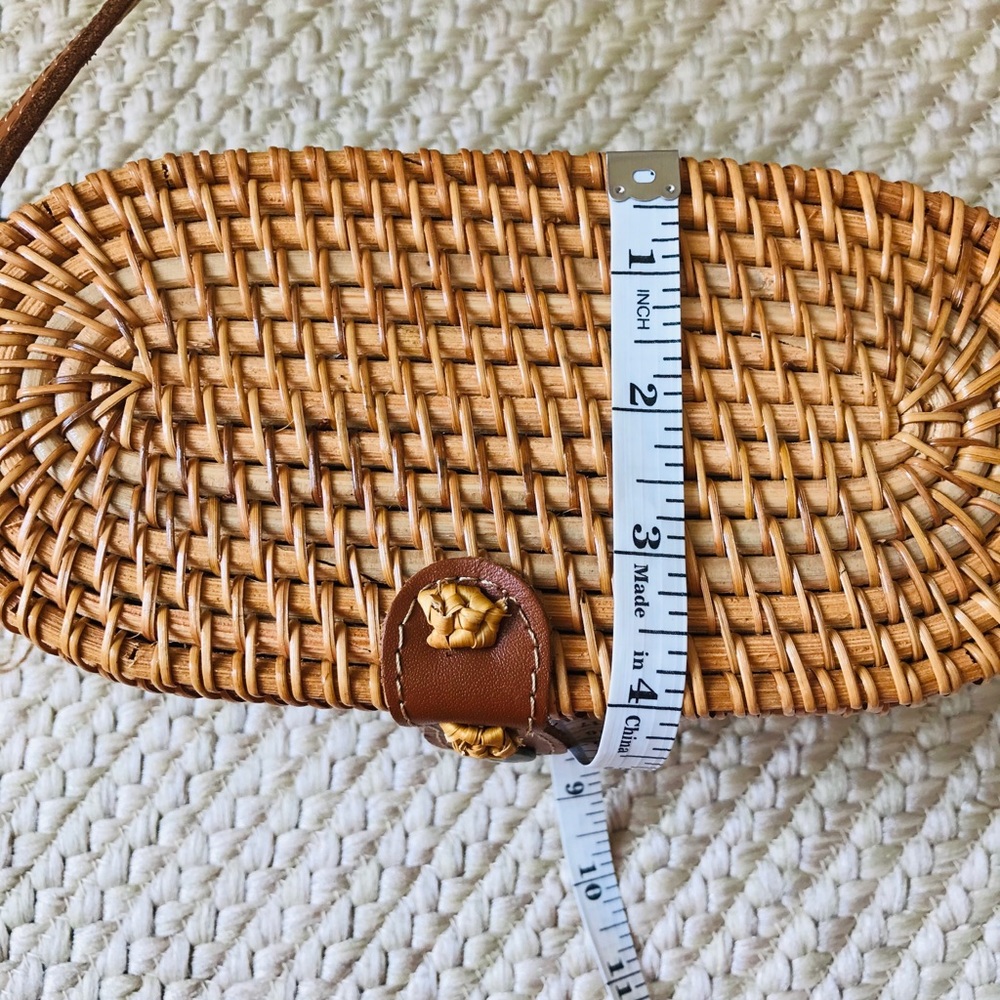 Woven Raffia Crossbody Camera Bag - Picture 6 of 11
